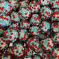 Rhinestone Bubblegum Beads 10-22mm Christmas Red White Blue Dotted 5pcs
