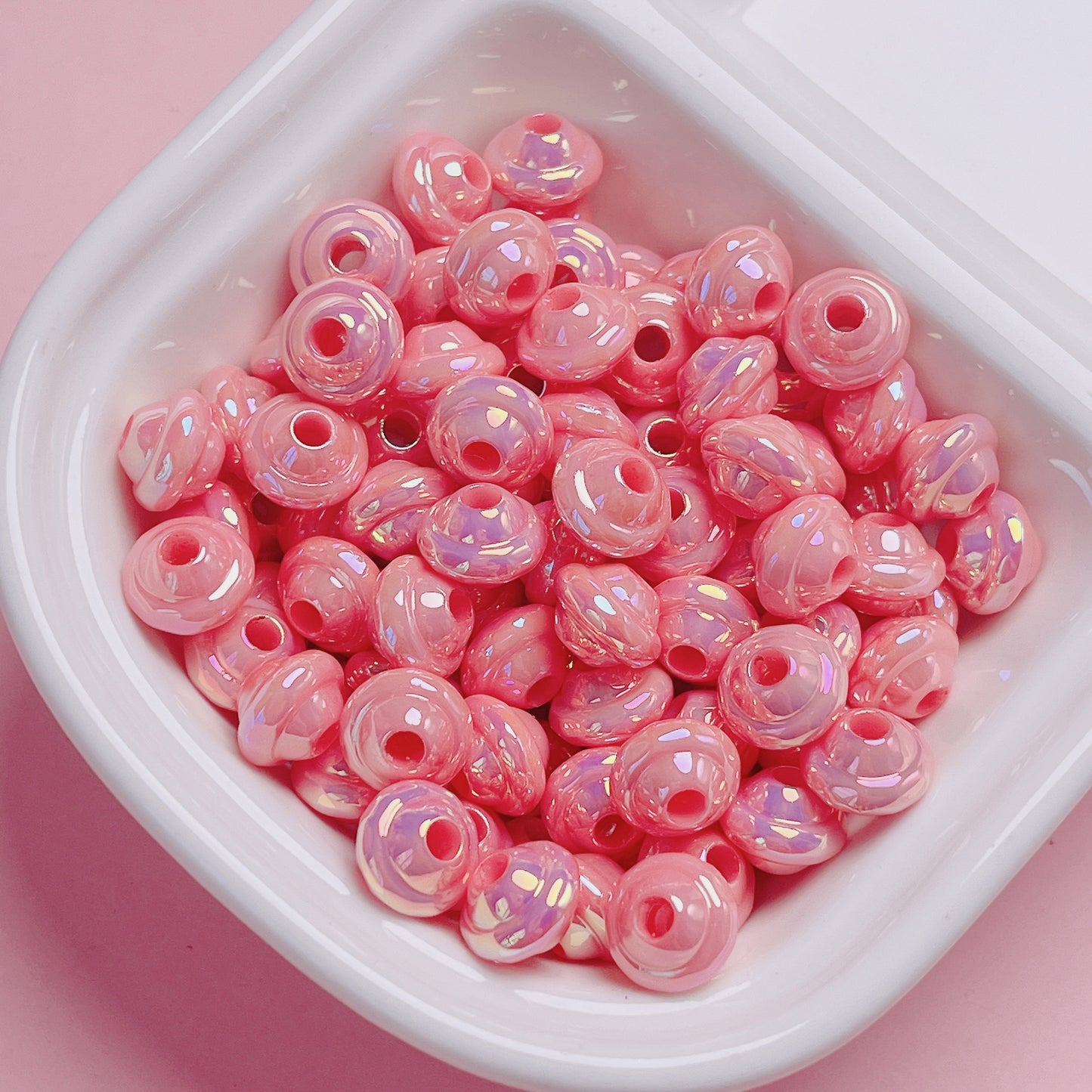 Plating Small Flying Saucer Acrylic Beads 10mm UV Colors Mixed 20pcs 10