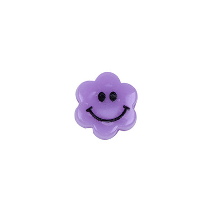 Flower Acrylic Beads 6-9mm Smiling Face Flat Pastel Mixed 100pcs 8