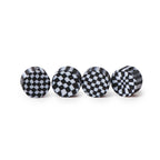 Round Clay Beads 10mm Black White Checkerboard Polymer 100pcs 5