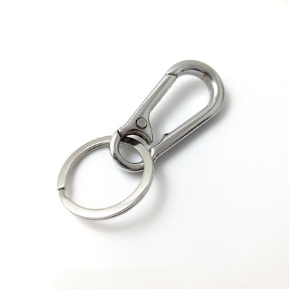 Minimalist Metal Car Keychain Zinc Alloy Silver Tone 4