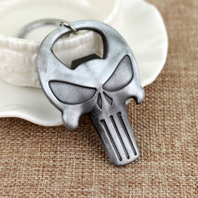 Skull Bottle Opener Keychain Metal Zinc Alloy Glowing Eyes 10