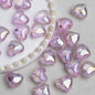 Clear Irregular Heart Acrylic Beads 14mm Glitter 10pcs 8