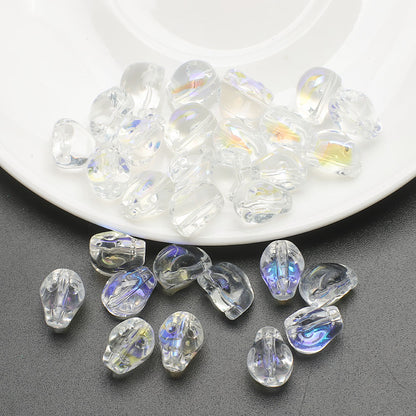 Electroplated Skull Glass Beads 8X10mm Vintage Iridescent Chrome 30pcs 10