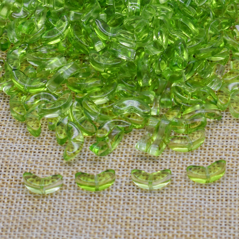 Gradient Tulip Petals Leaves Glass Beads Petal 9mm Leaf 14mm 100pcs 18