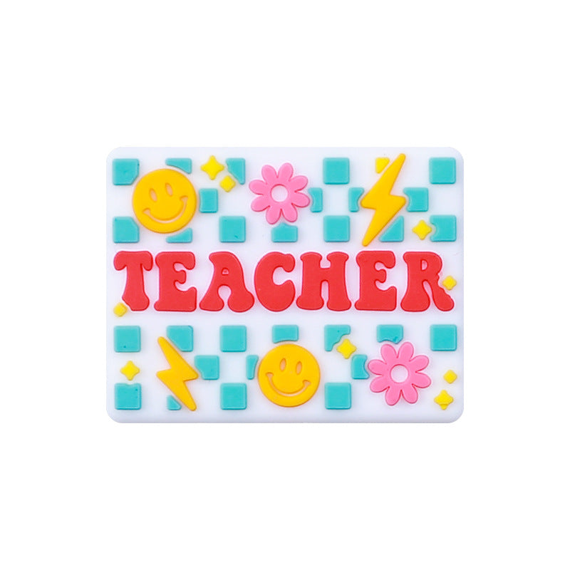 Silicone Focal Beads Apple Teacher School Stationery A Plus Teacher 20pcs 9