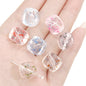 Transparent Flower Acrylic Beads 13x16mm Colorful Speckled 20pcs 12