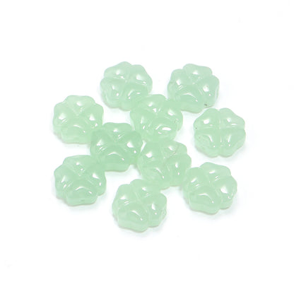 Color Transparent Clover Glass Beads 10mm Assorted Colors 50pcs 13