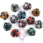 Flower Cluster Clay Beads 22mm Gothic Shimmer Metallic Rose 5pcs 4