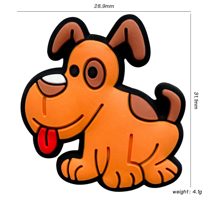 Silicone Focal Beads Puppy Tongue Out Sitting Pose 20pcs 3
