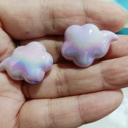 UV Plating Cloud Acrylic Beads 20mm 28mm Colorful Pastel 100pcs 6