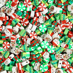 Flat Round Clay Beads 9mm Christmas Multicolor Festive 100pcs 4