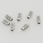 Tube Metal Beads 10mm Tibetan Geometric Circle Patterned 1pc 3