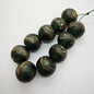 Lampwork Glass Beads Round 20mm Ancient Jade Color Phoenix Tail 5pcs 12