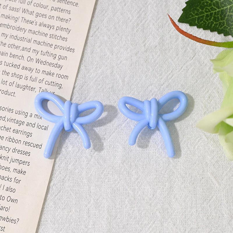 Colorful Hollow Bow Acrylic Beads 27mm Mixed Colors 100pcs 12