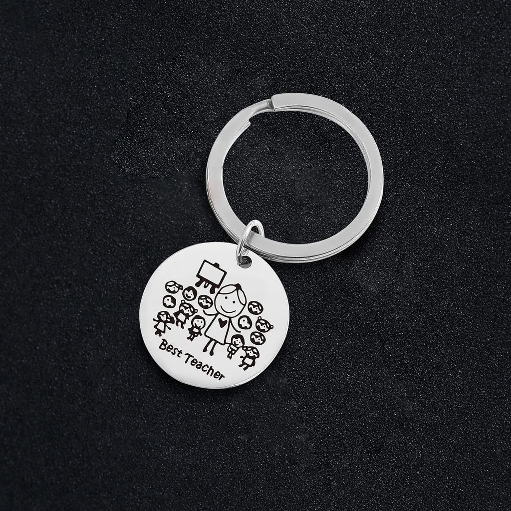 Stainless Steel Teacher Keychain Best Teacher Design 2.5cm 2