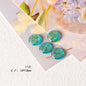 Vintage Transparent Green Gilded Pattern Acrylic Beads 1pc 16