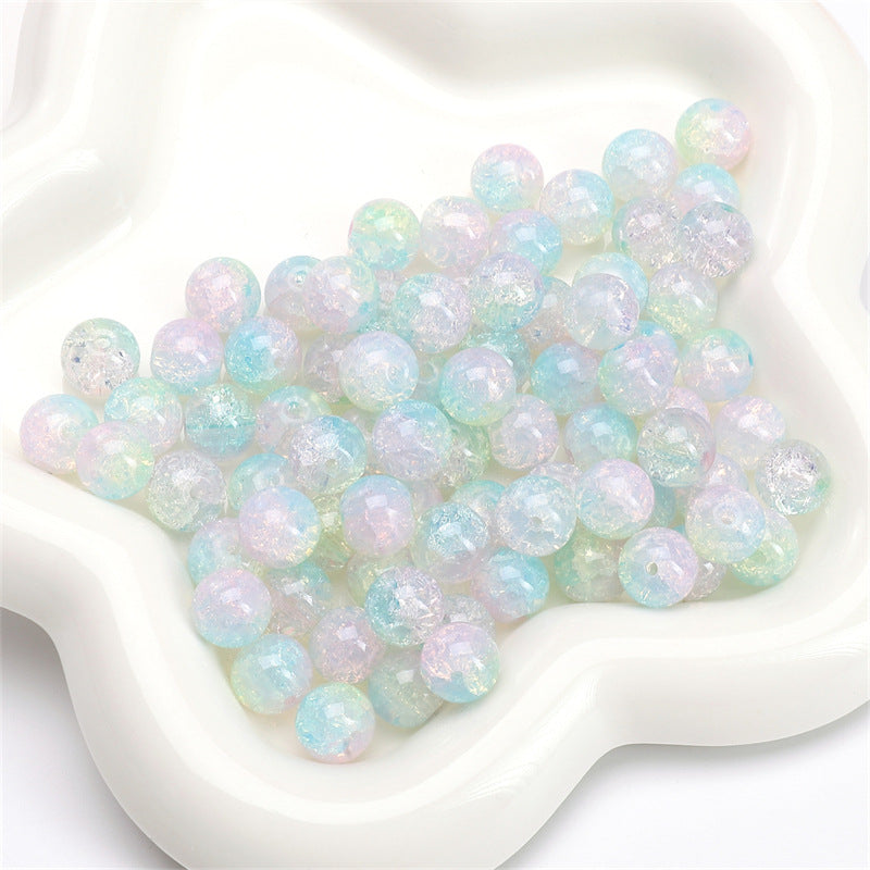 Crackle Round Glass Beads 8mm Multicolor Mixed 30pcs 18