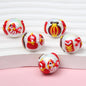 Hand Painted Acrylic Beads 16mm New Year Dog Faces 10pcs 8