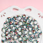 Hand Painted Christmas Tree Snowflake Acrylic Beads 18mm Festive 10pcs 6