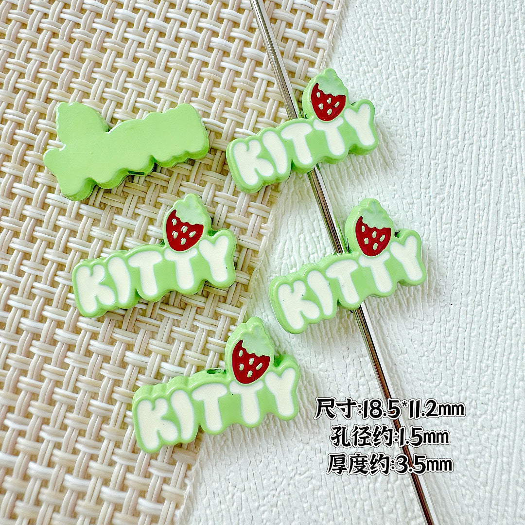 Signboard Metal Beads Painted Sanrio Series Colorful 10pcs 9