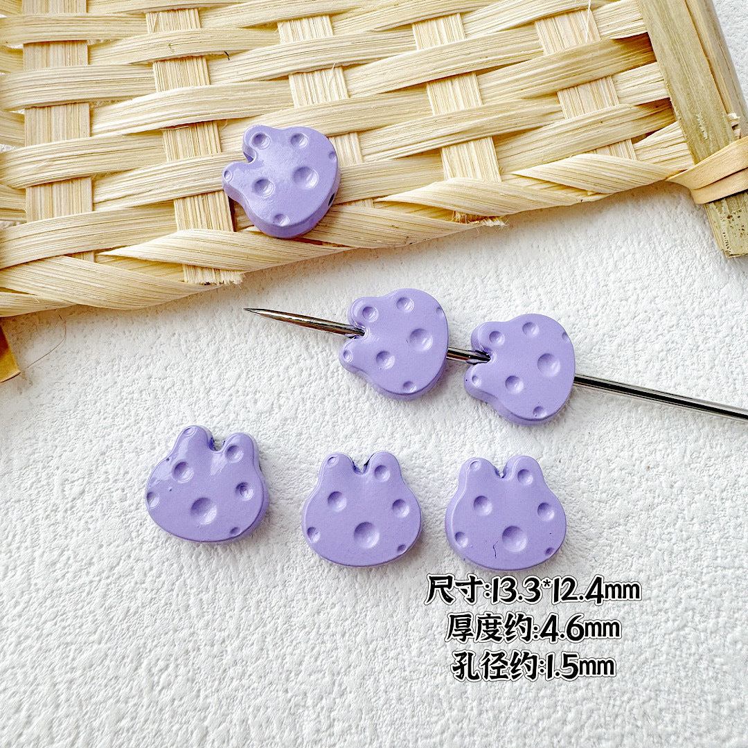 Baking Painted Cheese Animal Metal Beads Whimsical Pastel Colors 20pcs 27