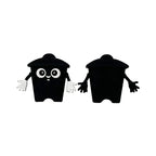 Silicone 3D Focal Beads Black Trash Can Glossy Finish Playful Eyes 3