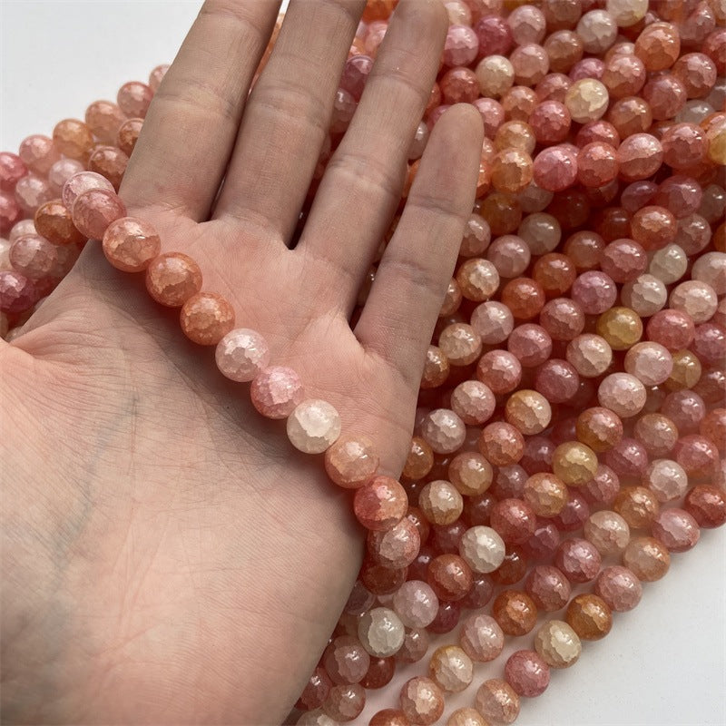 Crackle Round Glass Beads 10mm Ice Cracked Imitation Jade 40pcs 9