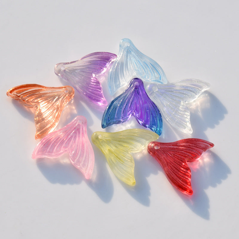 Czech Glass Beads Fish Tail 20mm Pastel Colors 10pcs 2