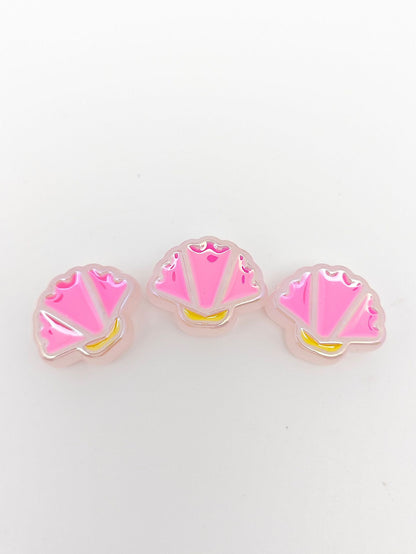 Glow Scallop Acrylic Beads 24mm Pastel Luminescent 50pcs 20