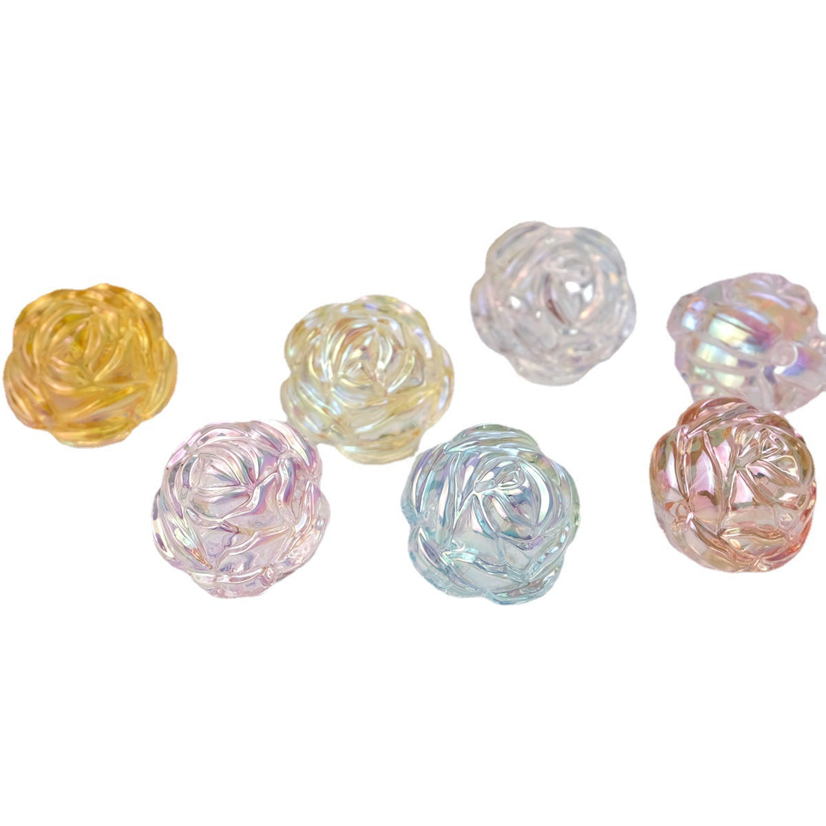 Transparent UV Plating Rose Acrylic Beads 20mm Shaped 50pcs 2