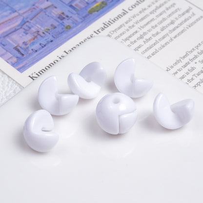 Solid Color Snap-fit Half Sphere Acrylic Beads 12mm Glossy 100pcs 7