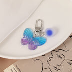 Acrylic Gradient Butterfly Keychain Translucent Wings with Frosted Bead 6