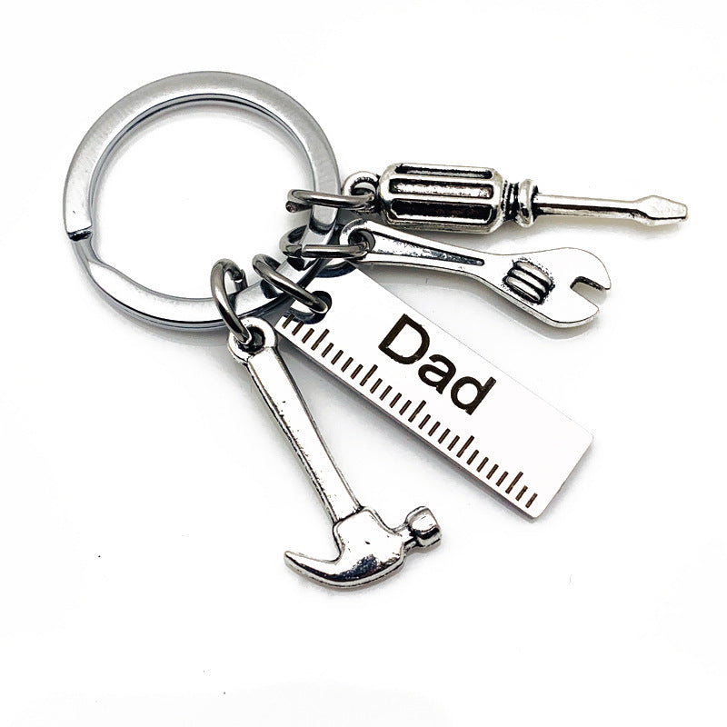 Stainless Steel Hammer Tool Dad Keychain Father's Day Gift 4
