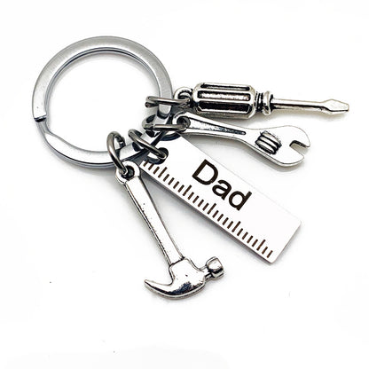 Stainless Steel Hammer Tool Dad Keychain Father's Day Gift 4