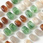 Color Blooming Rectangular Resin Beads 8mm 12mm Multicolor Swirl 10pcs