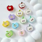 Apple Metal Beads 13mm Glossy Painted Multicolor 10pcs 4