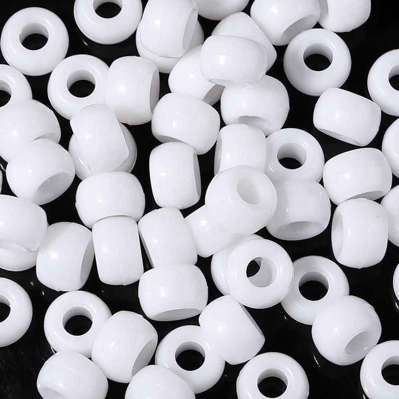 Multicolor Pony Beads Acrylic 9mm Smooth Finish 100pcs 15