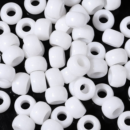 Multicolor Pony Beads Acrylic 9mm Smooth Finish 100pcs 15