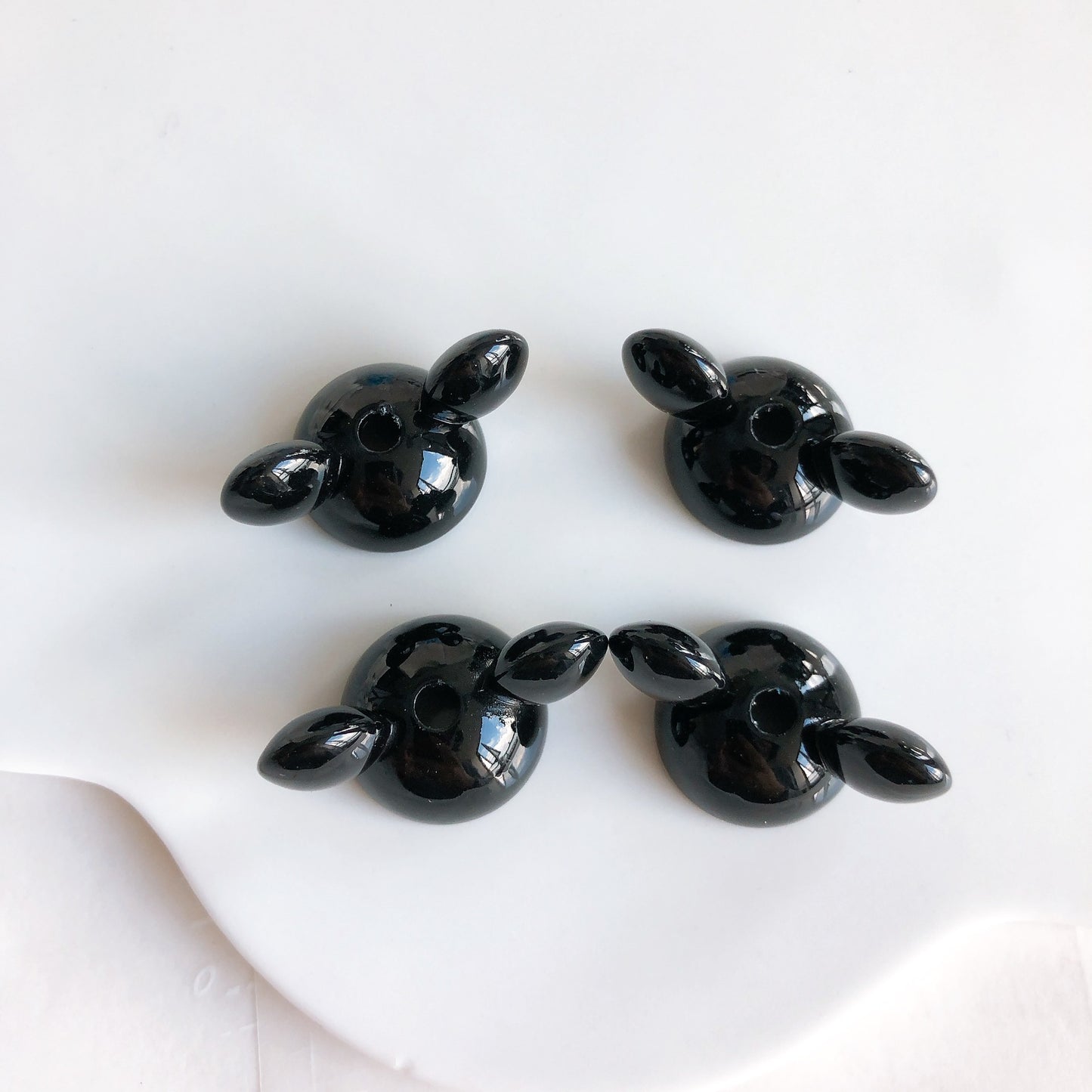 UV Plating Mickey Acrylic Bead Caps 18mm Glossy Mixed Colors 20pcs 23