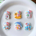 Sweet Kitten Enamel Resin Beads Glossy Pastel 2pcs