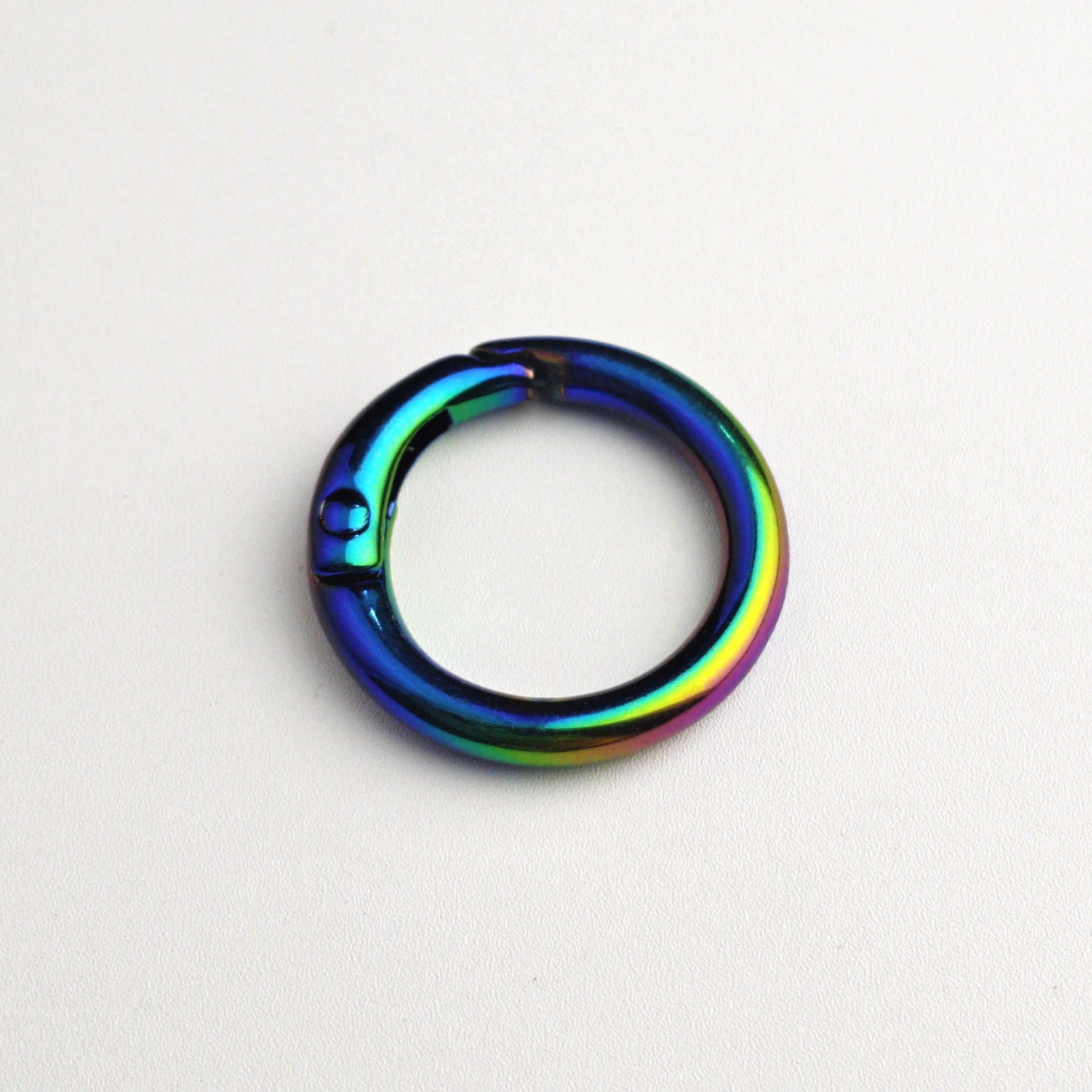 Alloy Iridescent Plating Spring Key Rings 20mm and 25mm 10pcs 8