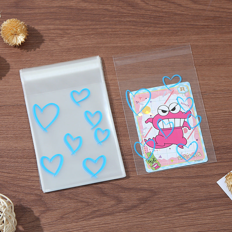Self Adhesive OPP Bags Hollow Heart Pattern 8x10cm 200pcs 7