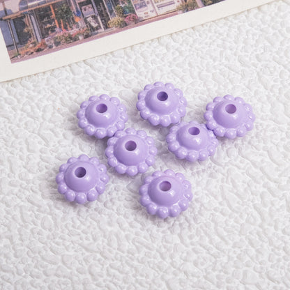 Acrylic Flower Spacer Beads 9mm Baking Painted 100pcs 17