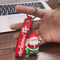 Soft Rubber Christmas Tree and Santa Claus Keychain with Red Strap 17