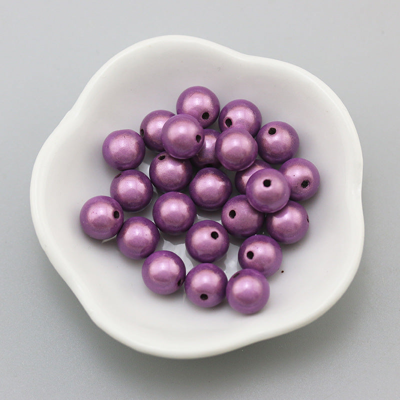 Glossy Metallic Round Acrylic Beads 10mm Colorful Assorted 50pcs 20