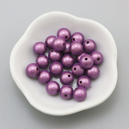 Glossy Metallic Round Acrylic Beads 10mm Colorful Assorted 50pcs 20