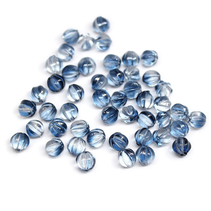 Czech Glass Beads Pumpkin 8mm Pastel Glow Grooved 100pcs 10