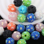 Rhinestone Bubblegum Beads 16mm Colorful Ice Flower Sugar Covered Texture 10pcs 2