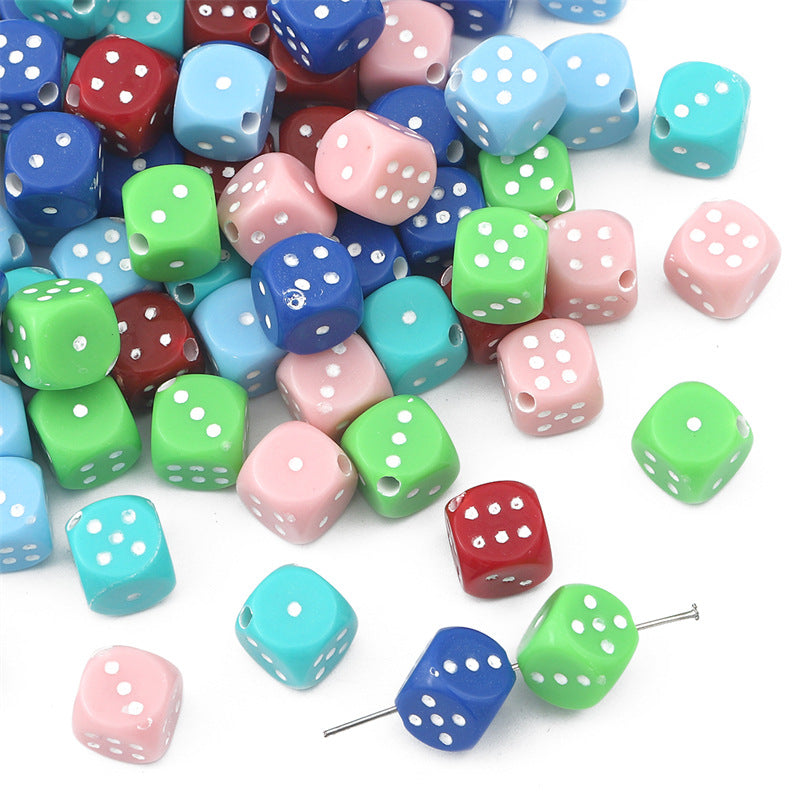 Dice Acrylic Beads 10mm Colorful Mixed 60pcs 15